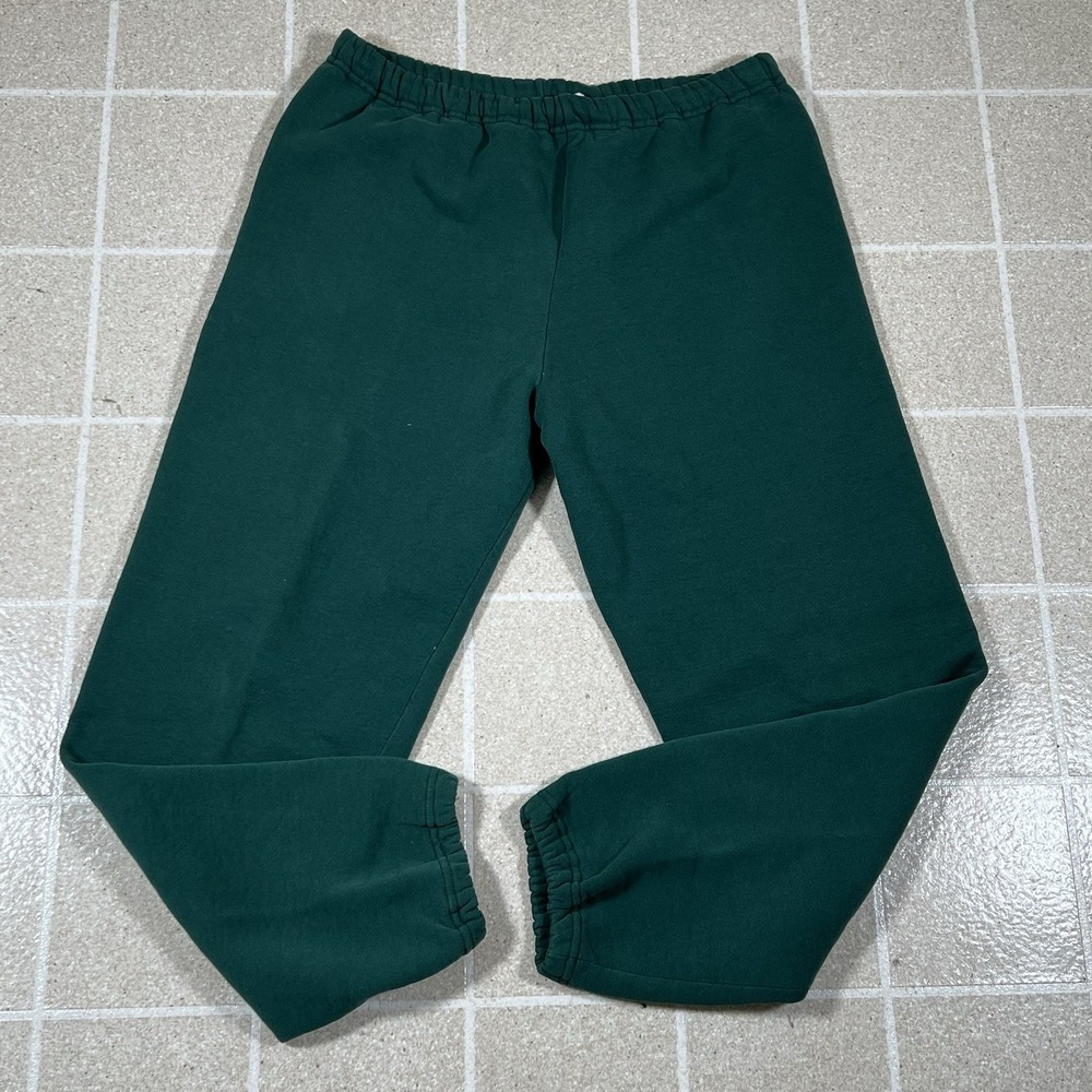 Vintage Russell Athletic Sweatpants Mens Medium Green Fleece‎ Lined Made In USA